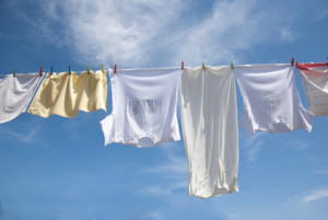 Line drying clothes